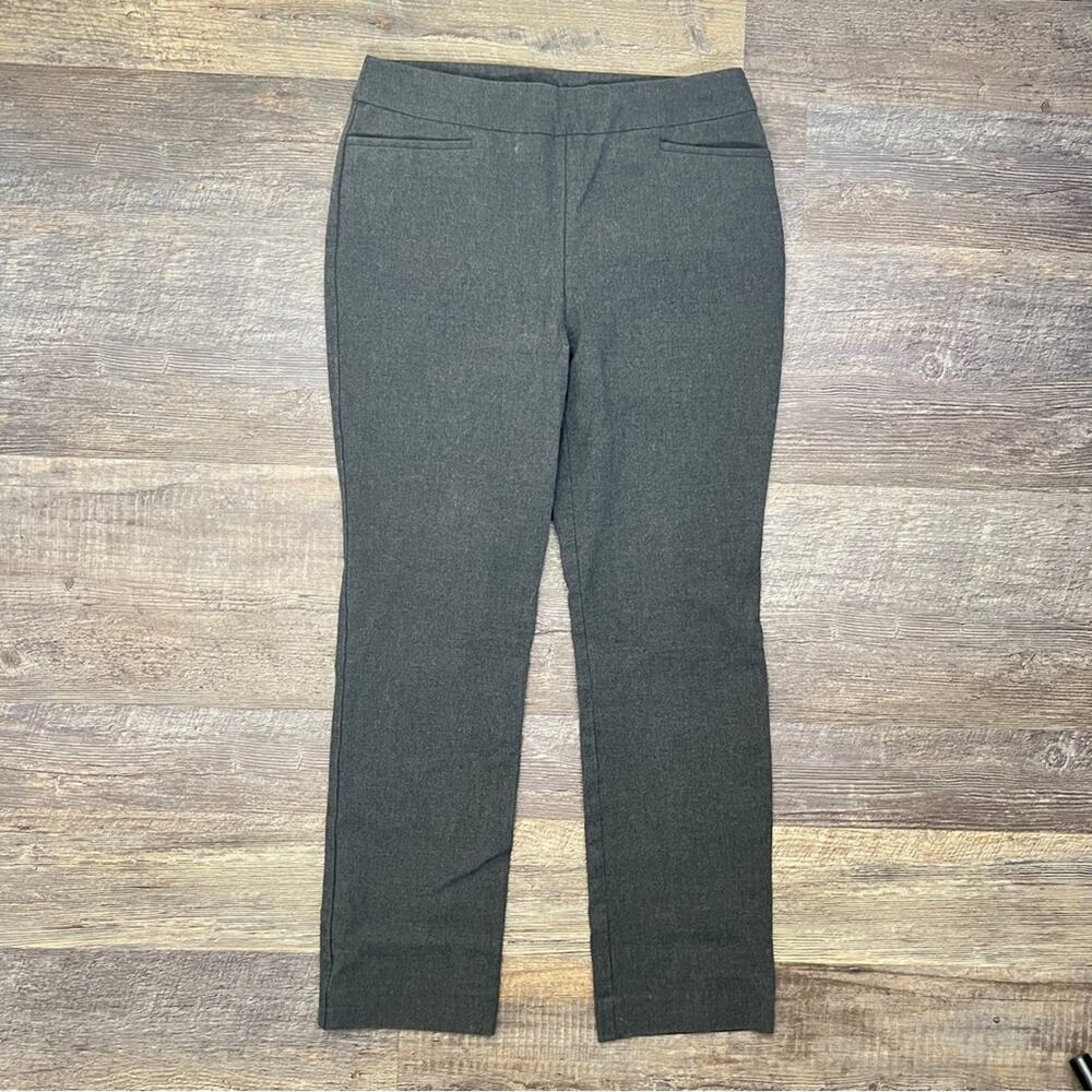 Chico's dark gray elastic waist business casual dress pants size 6 B157